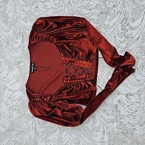 Puff Sleeve Velvet Bralette